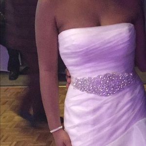 Wedding dress belt with ivory ties